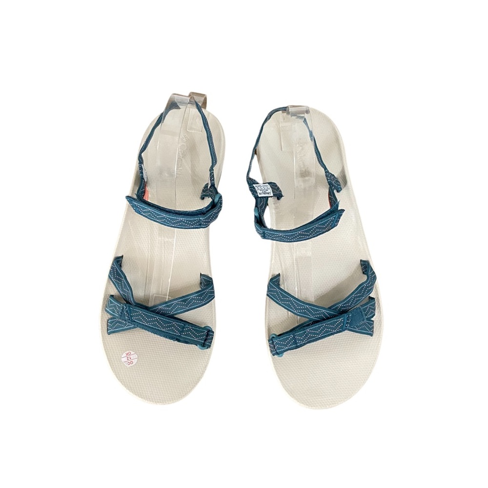 Columbia Wave Train Sandal with Adjustable Velcro Blue and Pink NWOT Size 12